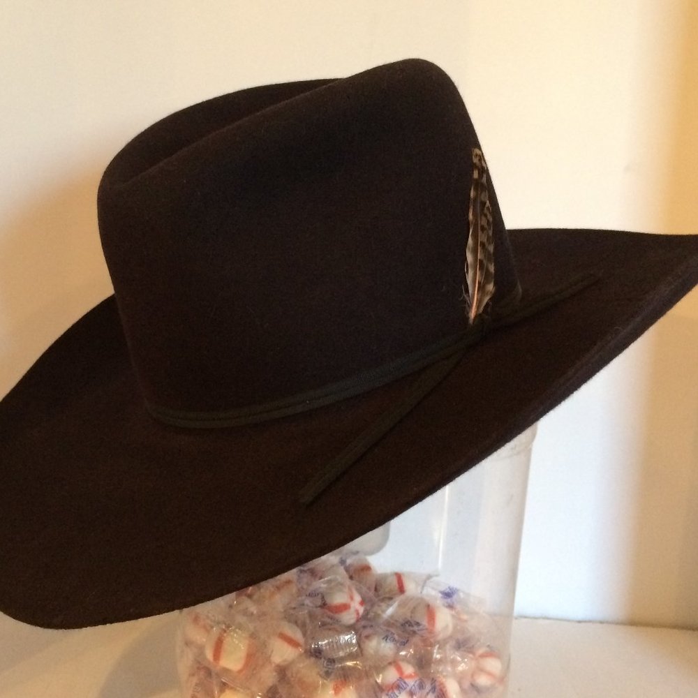 CUSTOM 5X BEAVER BLACK COWBOY HAT BY HATTERS OF FT. WORTH TEXAS